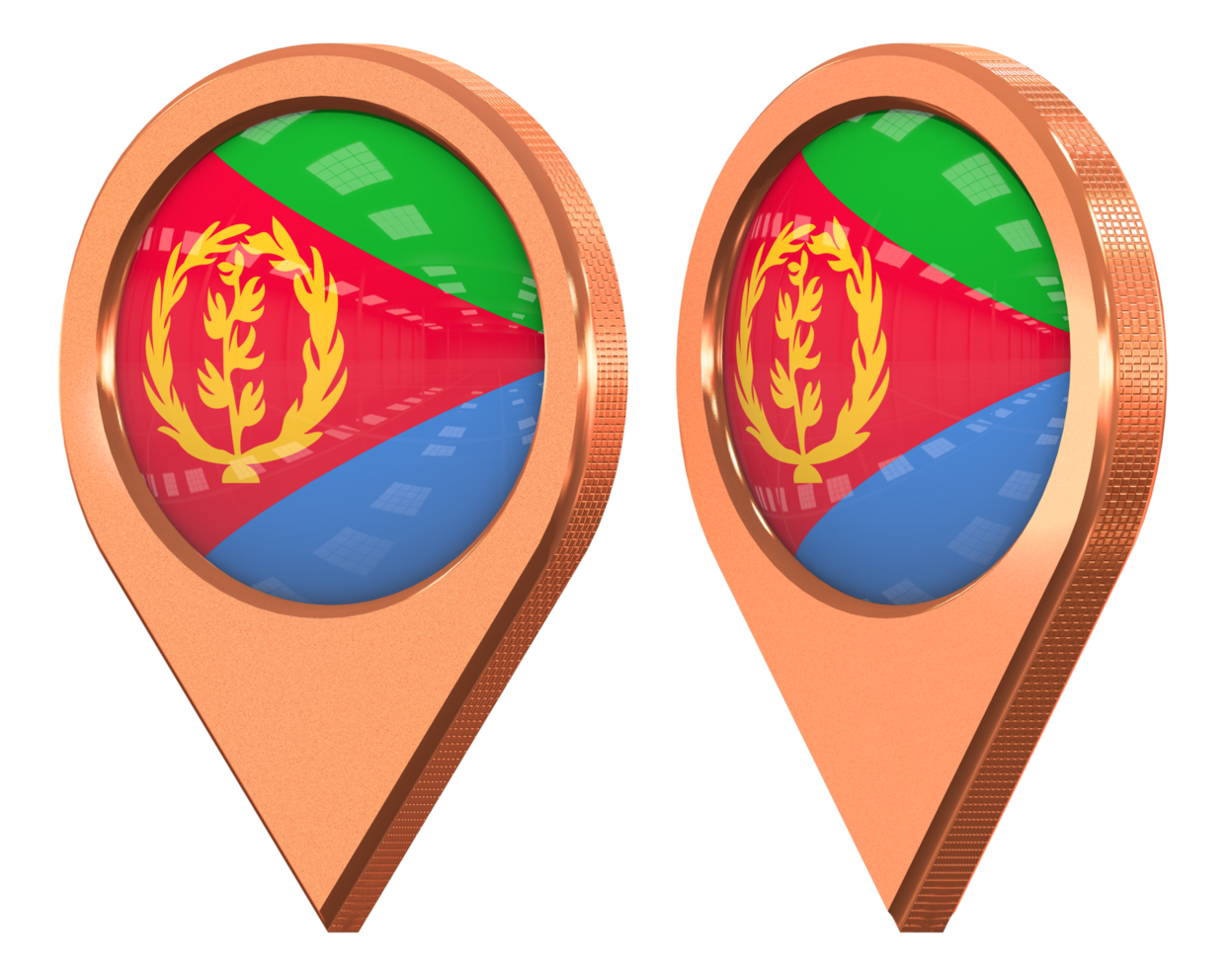 Eritrea Location Icon Flag, Isolated with Different Angled, 3D Rendering png