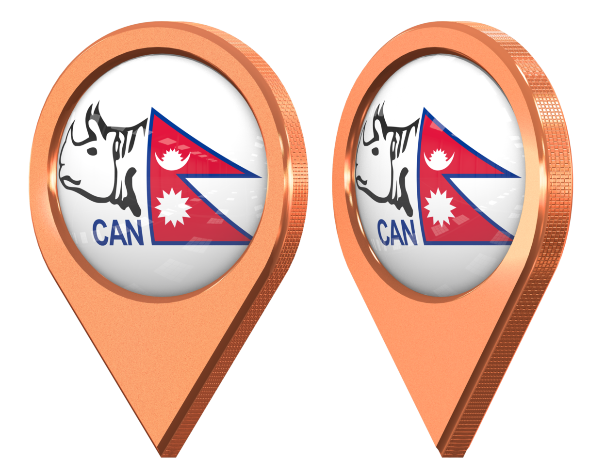 Cricket Association of Nepal, CAN Location Icon Flag, Isolated with Different Angled, 3D Rendering png