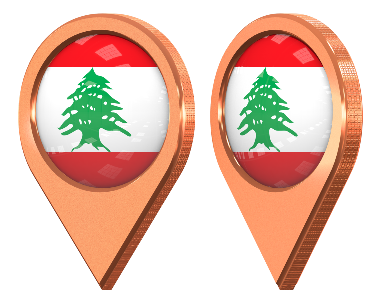 Lebanon Location Icon Flag, Isolated with Different Angled, 3D Rendering png
