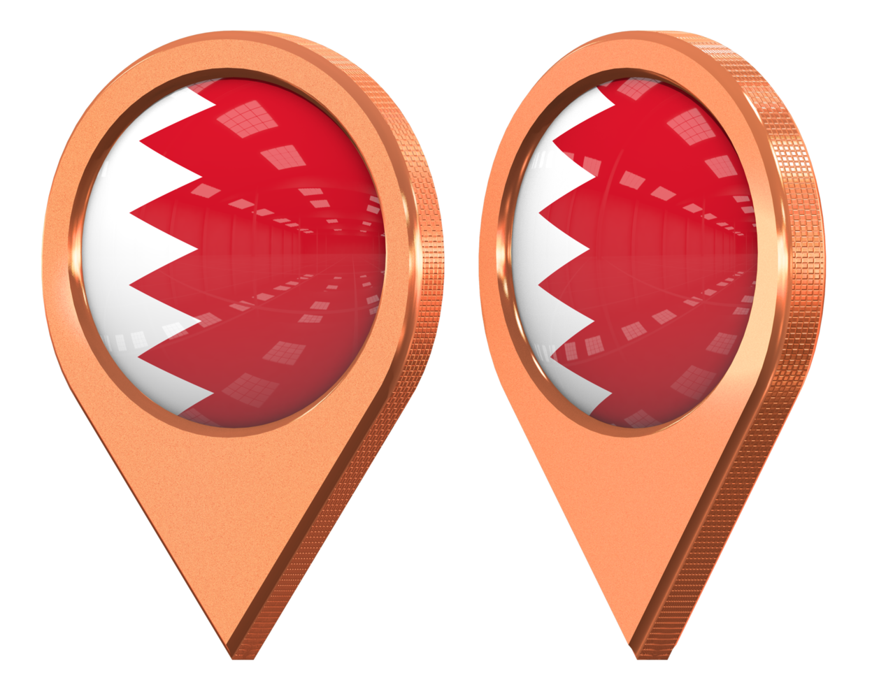 Bahrain Location Icon Flag, Isolated with Different Angled, 3D Rendering png