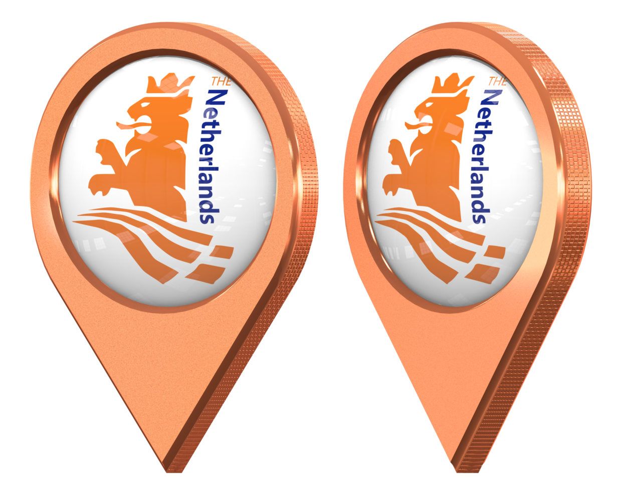 Royal Dutch Cricket Association, Cricket Netherlands Location Icon Flag, Isolated with Different Angled, 3D Rendering png