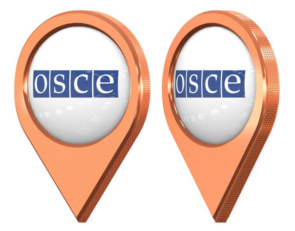 organisation pour Sécurité et co opération dans L'Europe , osce emplacement icône drapeau, isolé avec différent incliné, 3d le rendu png