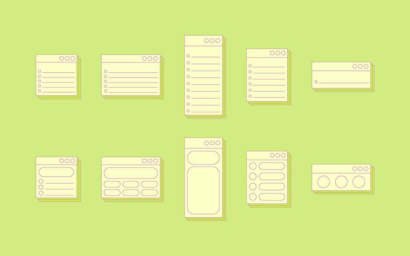 Collection of Note List Window vector