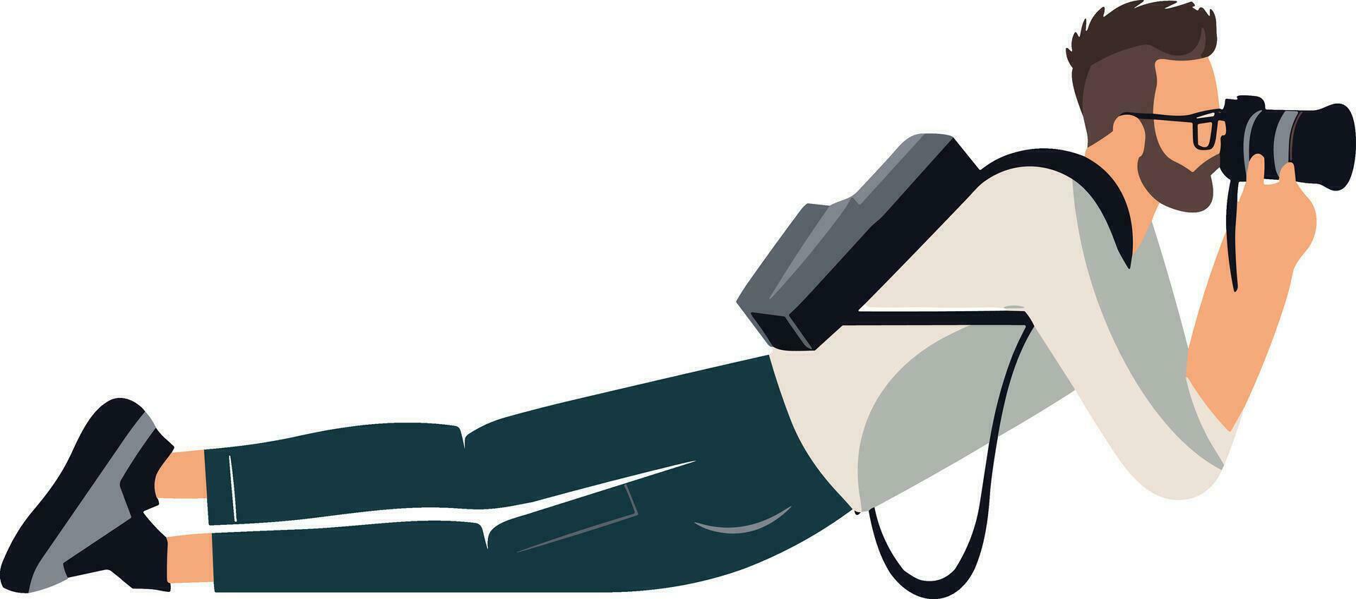 Vector flat design characters photographer take picture