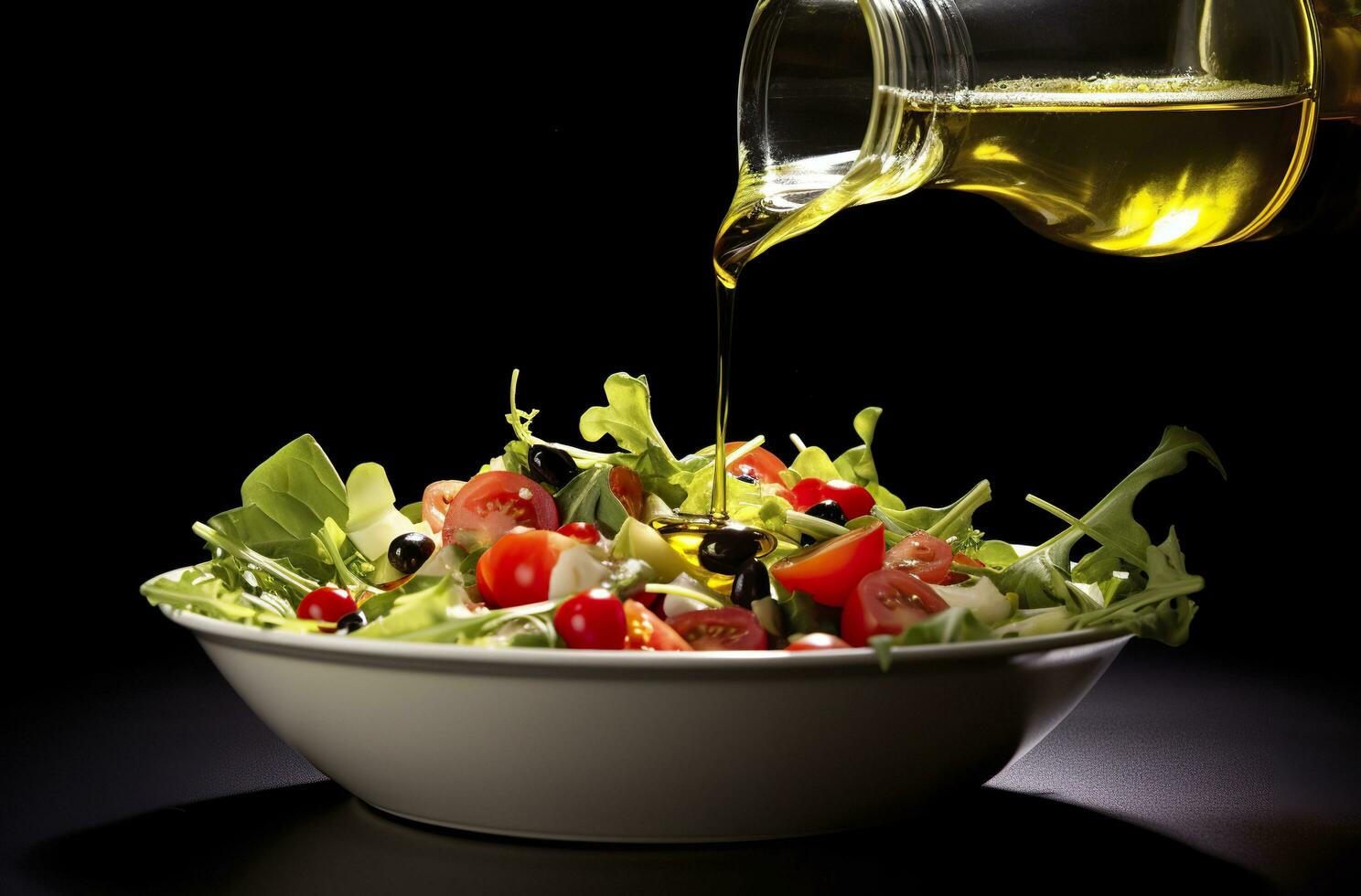 health benefits of healthy salad, in the style of precise detailing, smooth and shiny. AI Generated photo