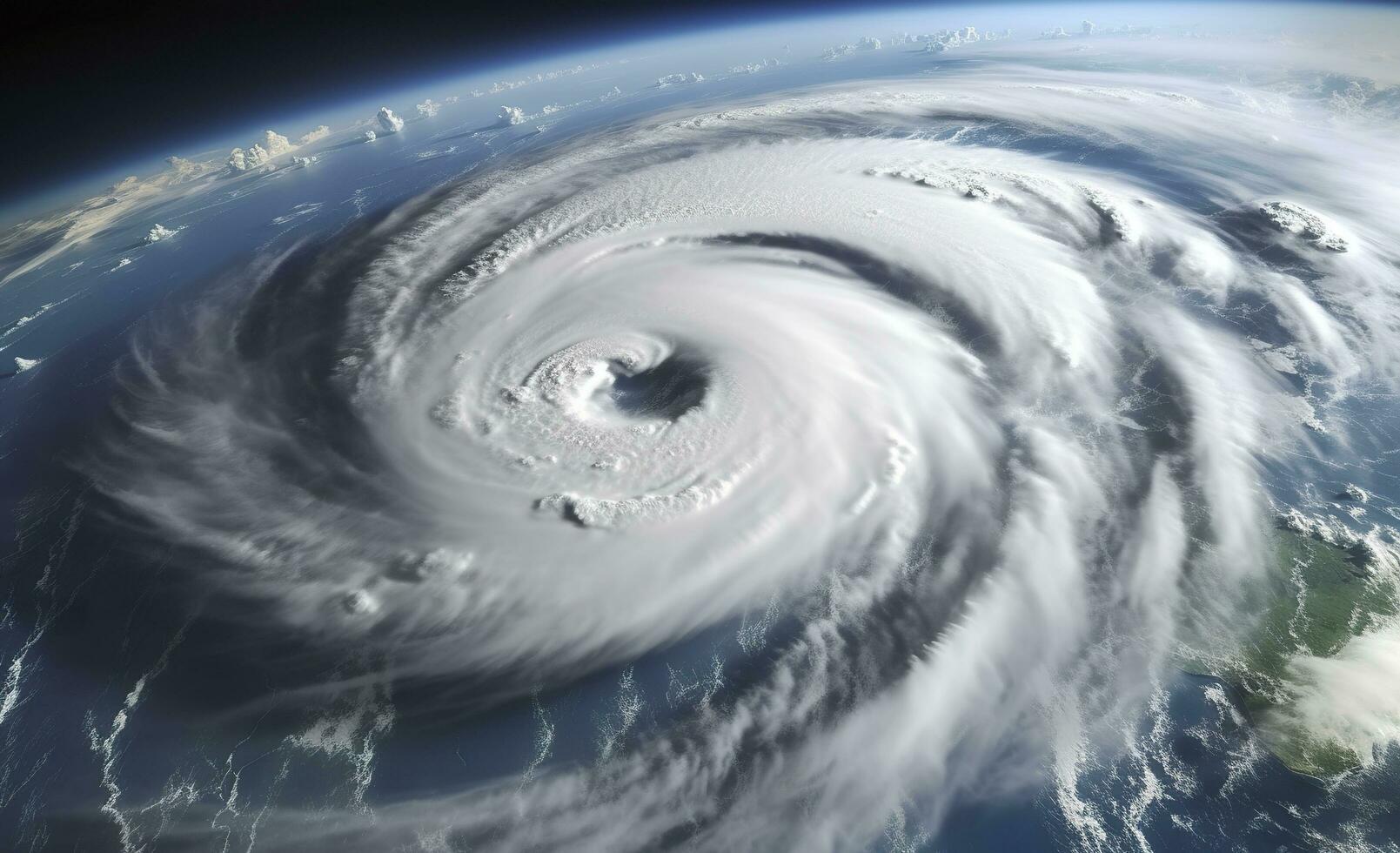 Super Typhoon, tropical storm, cyclone, tornado, over ocean. Weather background. Generative AI photo