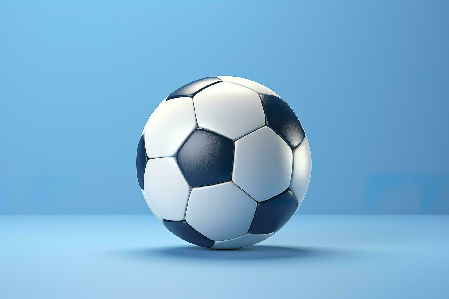 soccer ball on light blue background. Generative AI photo
