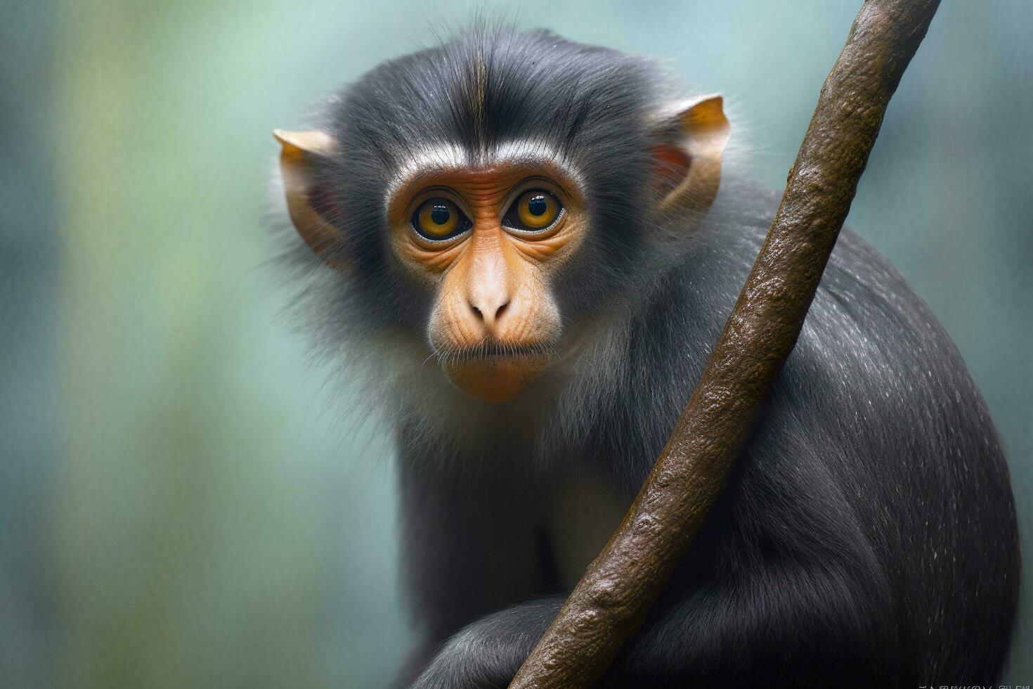 Wolfs Mona Monkey. Generative AI photo