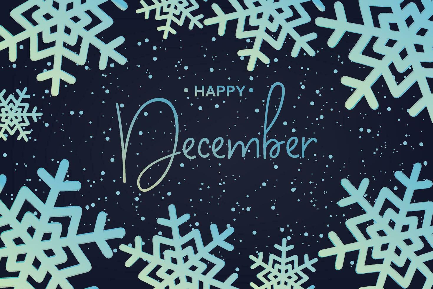 Happy December calligraphy inscription. Vector illustration