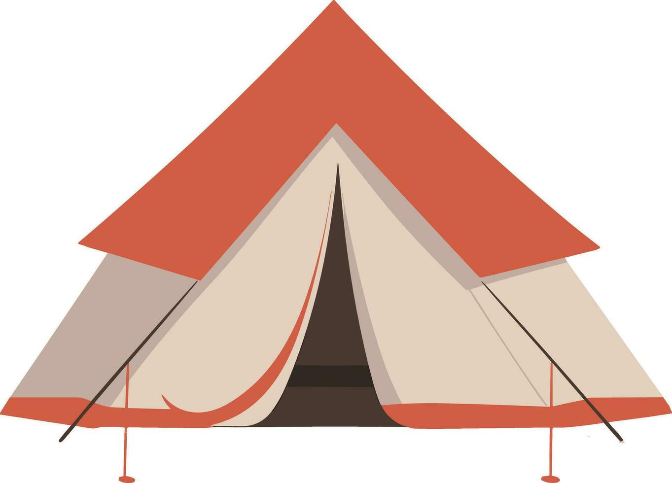 Vector hand drawn camping tent illustration