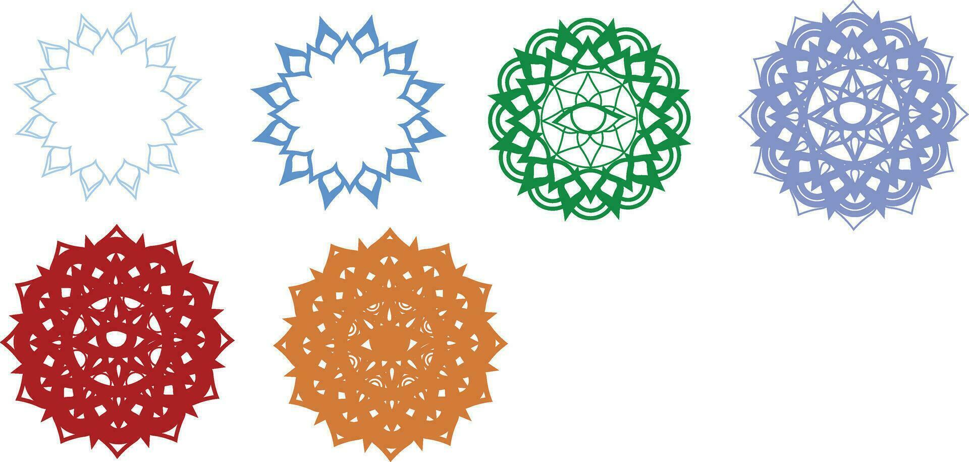 MANDALA Onelayered Wall Art, Wood Cut and Paper Cut Template vector