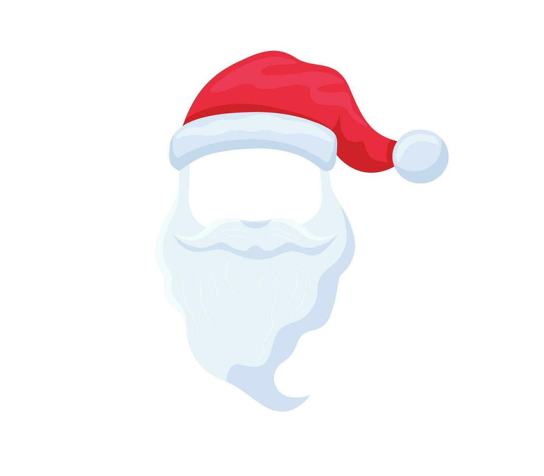 sombrero y barba Papa Noel claus modelo. festivo personaje ropa con Navidad y nuevo año decoraciones como símbolo de fiesta y alegre fiesta vector