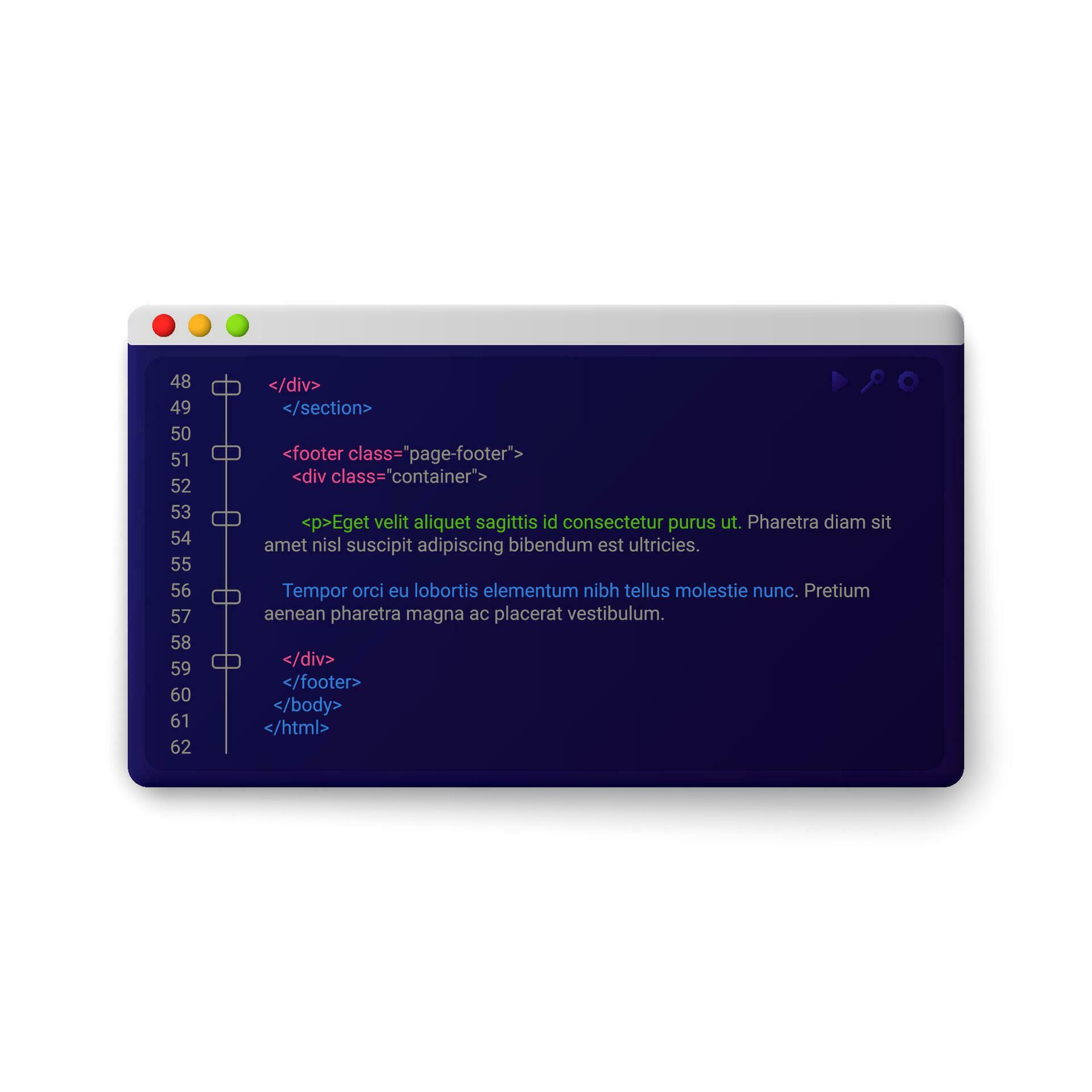 Digital windows with code template. Development of website with ...