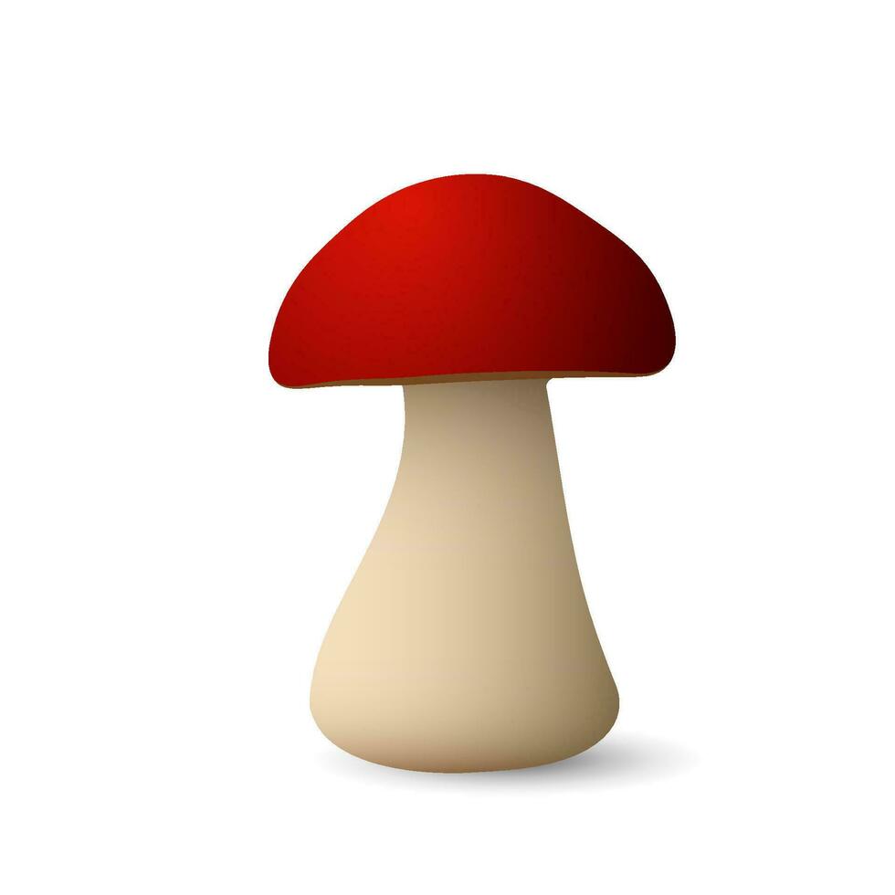 Mushroom with red cap fly agaric. Poisonous plant with colorful hat with psychedelic and healing vector effect.