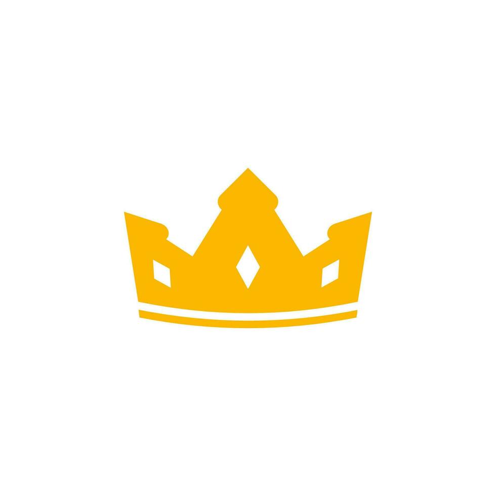 Gold crown icon. Drawing yellow heraldic diadem of royalty and power with luxury decoration in vintage medieval vector style