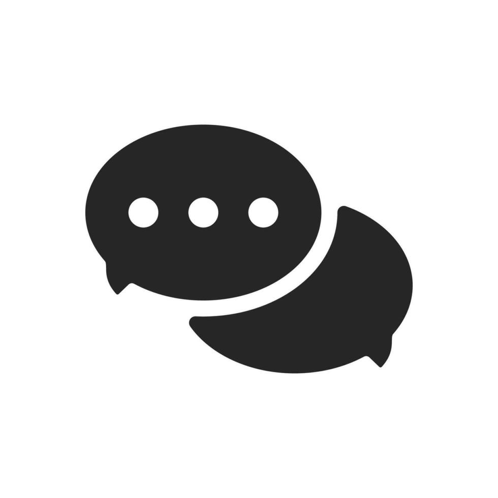 Conversation bubbles icon. Black speech communication for web chats and social networks with vector chatting