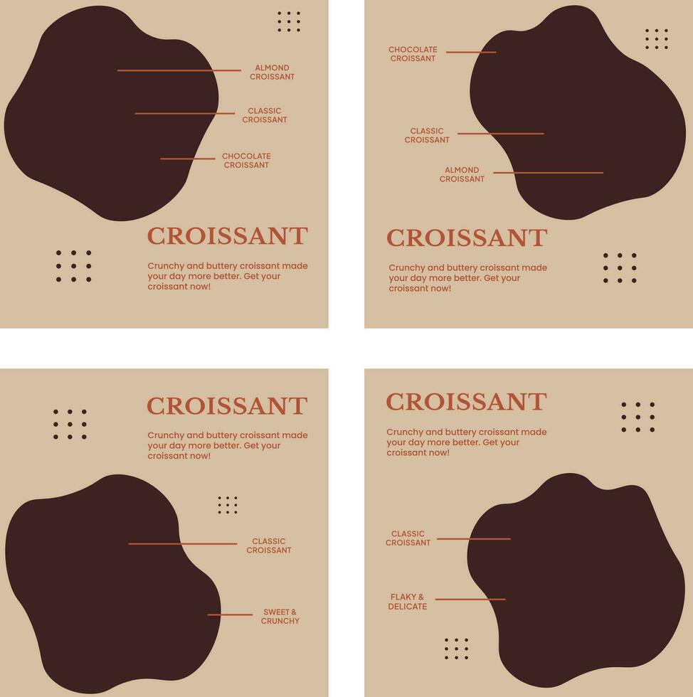 Croissant menu template vector