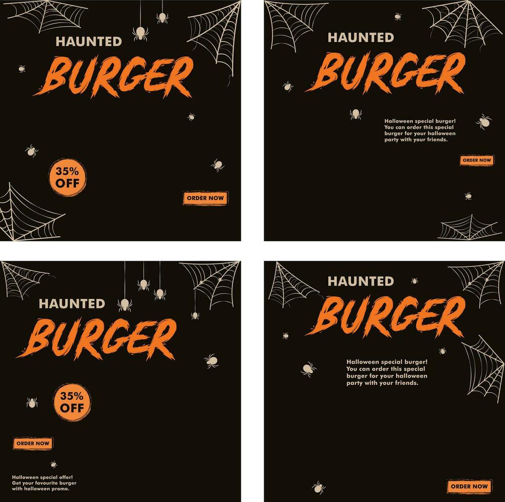 Spooky burger template vector