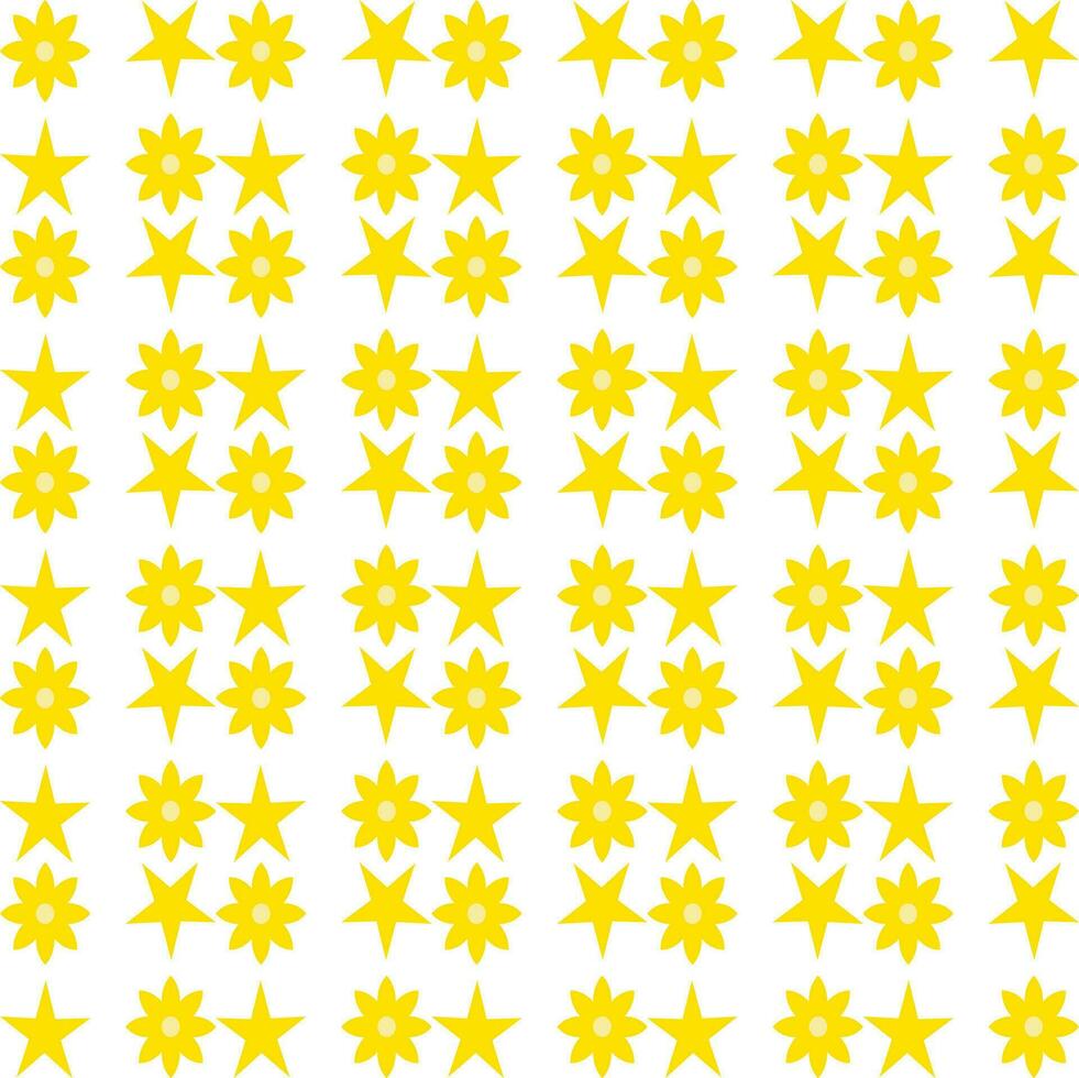Seamless pattern with yellow stars on white background. vector