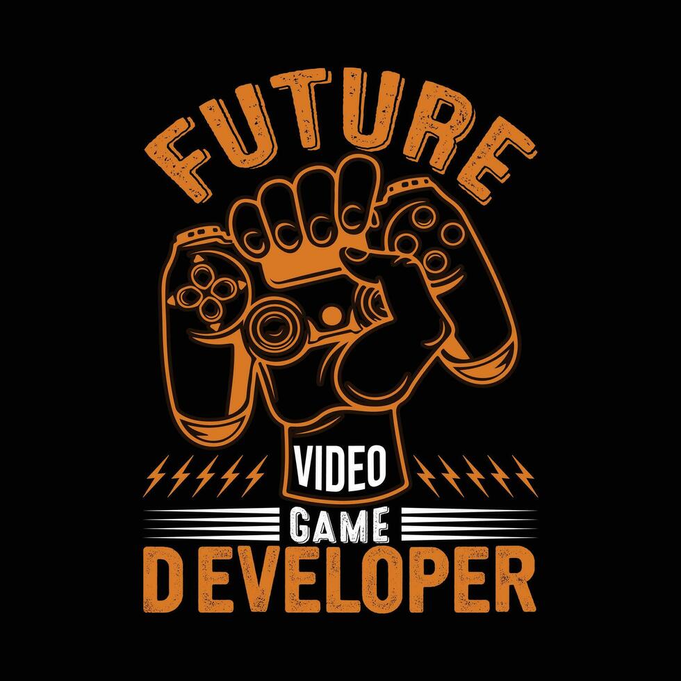juego de azar t camisa diseño, futuro vídeo juego desarrollador vector