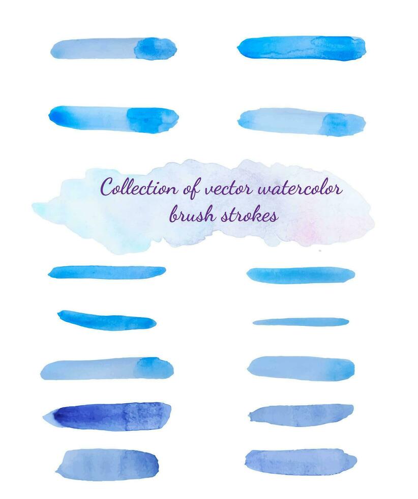 Set of watercolor brush strokes vector