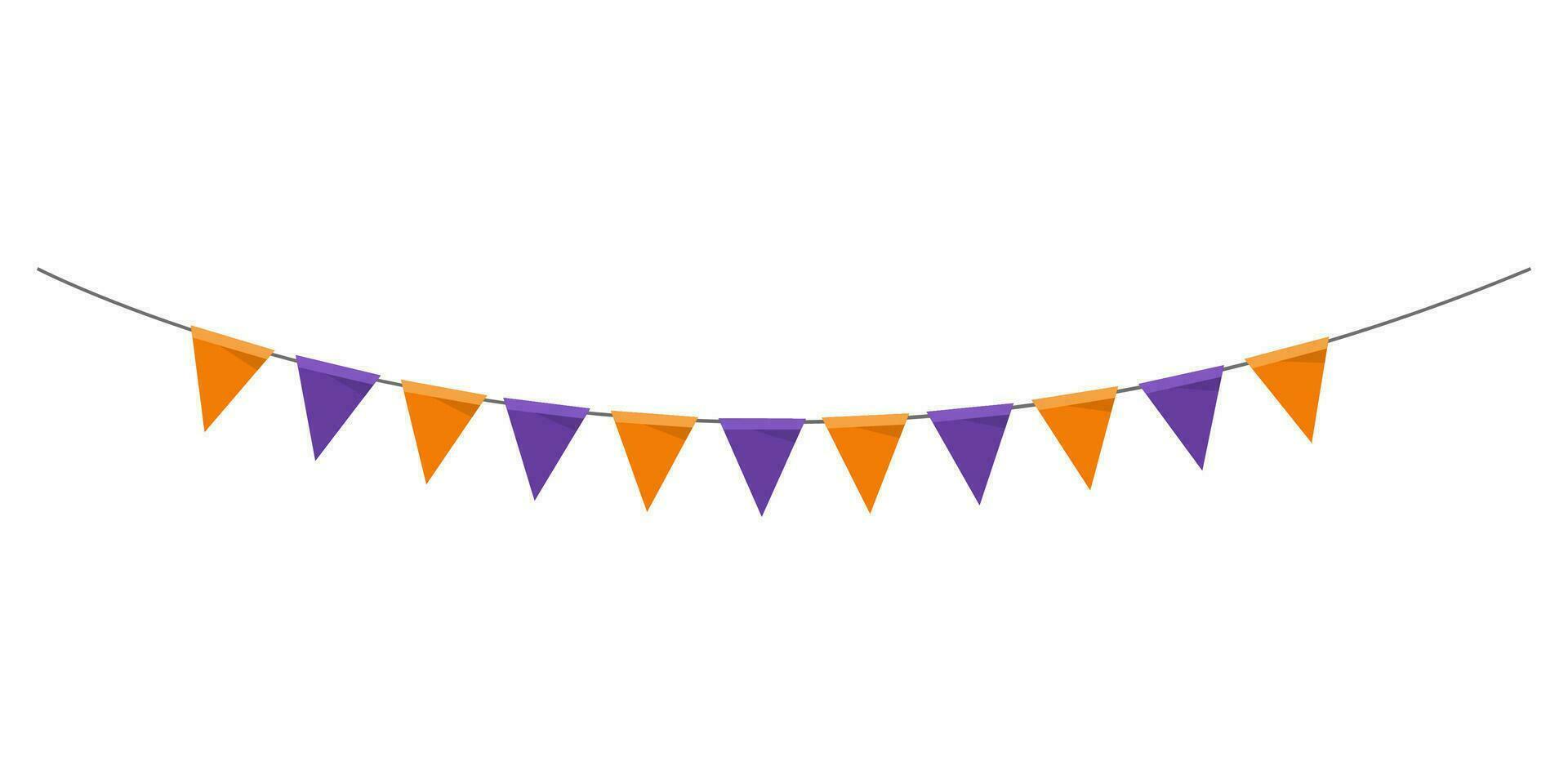 Carnival garland with colorful flags isolated on white background. halloween party festival decoration concept. vector