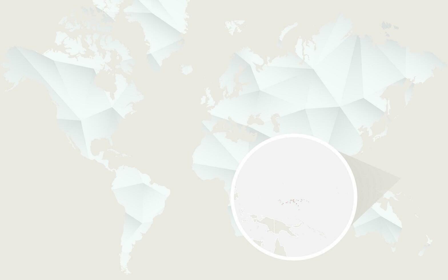 Micronesia map with flag in contour on white polygonal World Map. vector