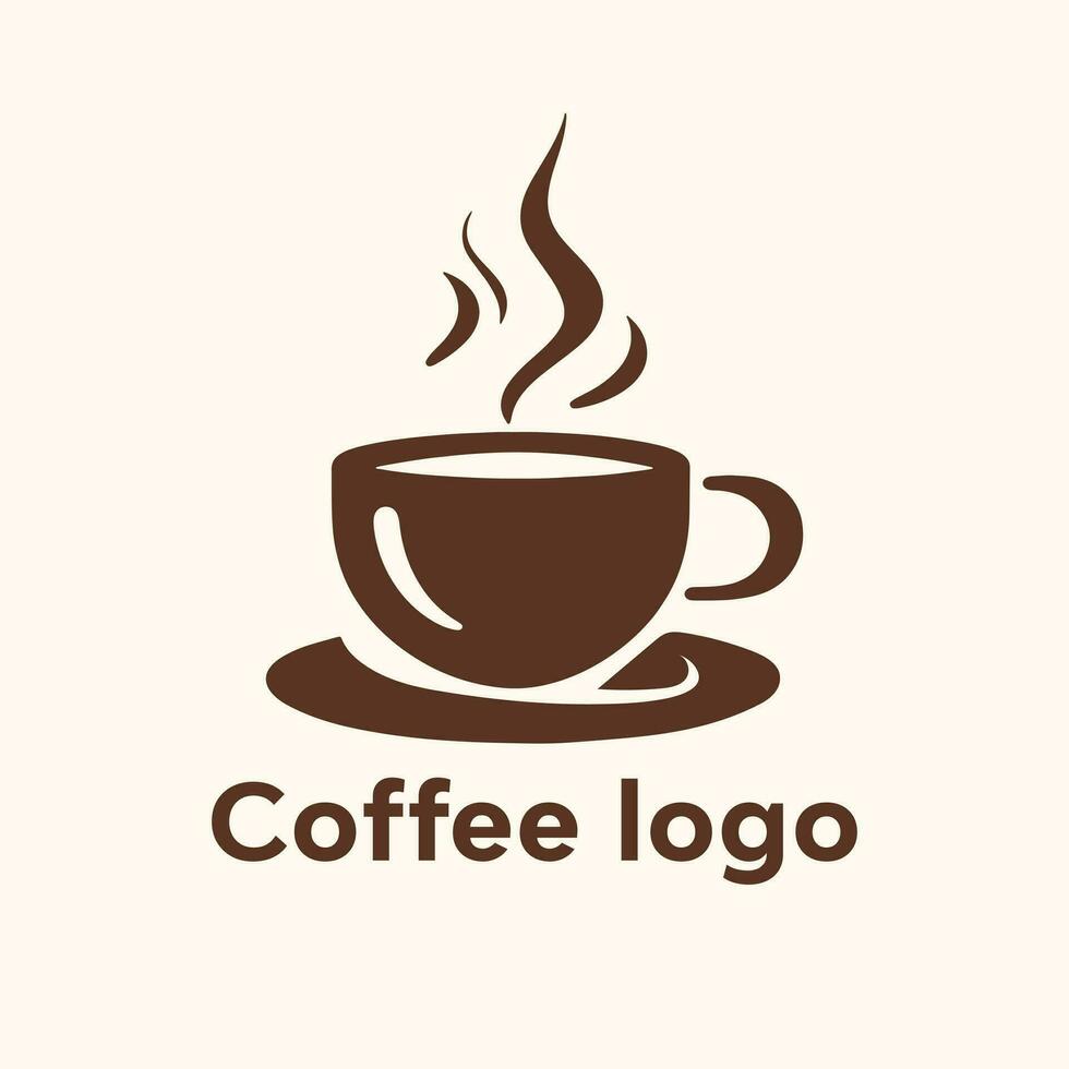 Vector simple and minimal Coffee Logo, Coffee cafe design Concept with white background