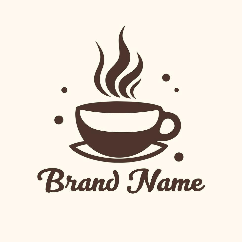 Vector simple and minimal Coffee Logo, Coffee cafe design Concept with white background