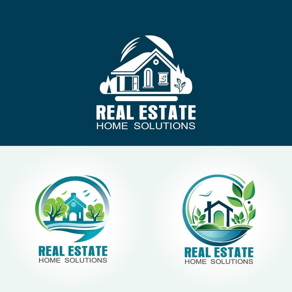 Real estate logo template vector
