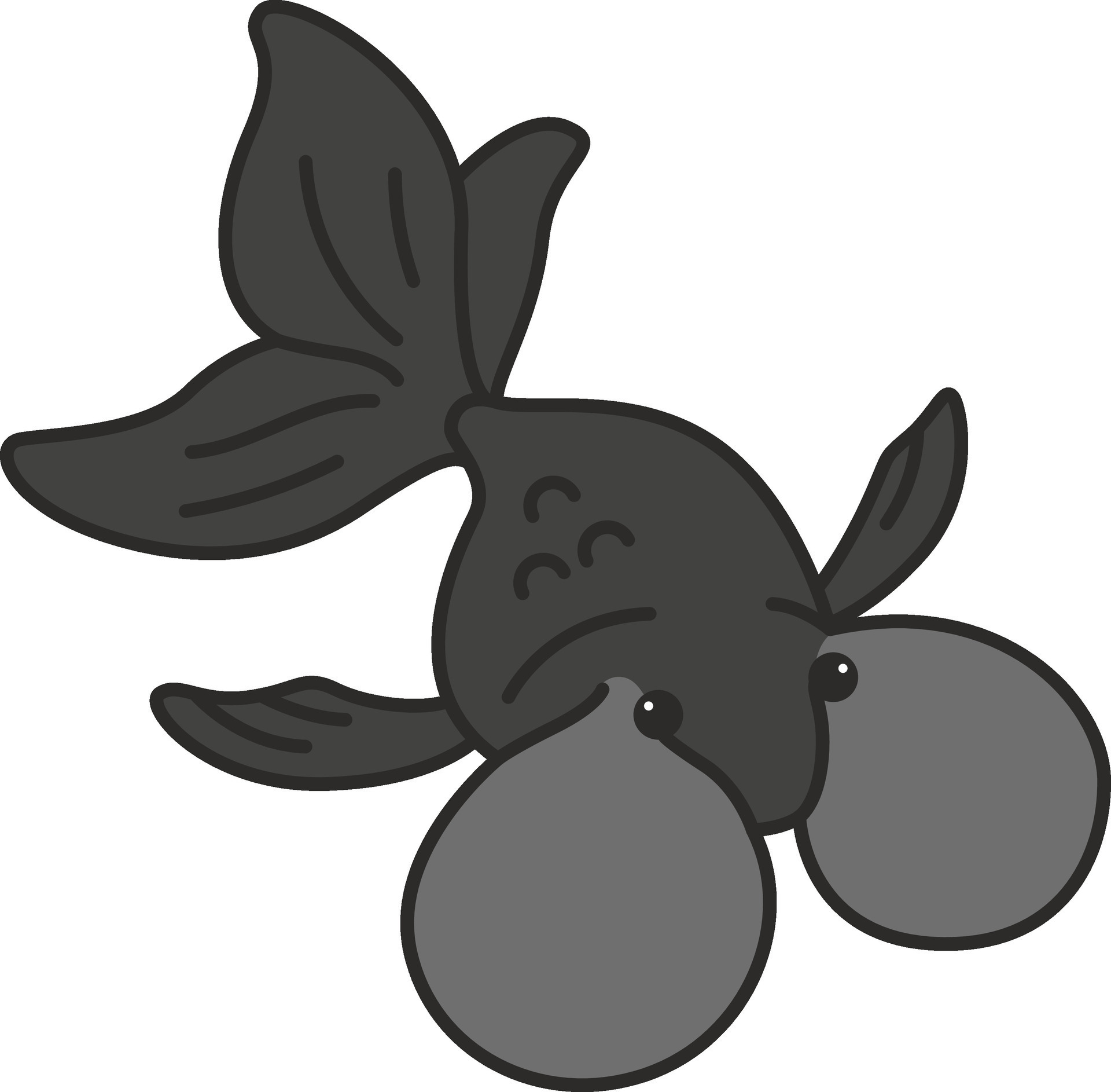 Cute bubble eye goldfish vector illustration on white background. Cute