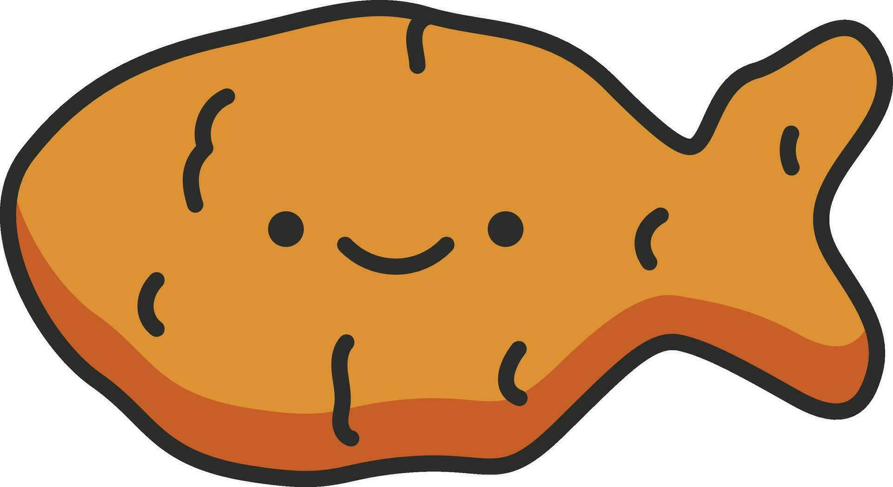 Cute fish nugget icon in flat style. Vector illustration. 32421367