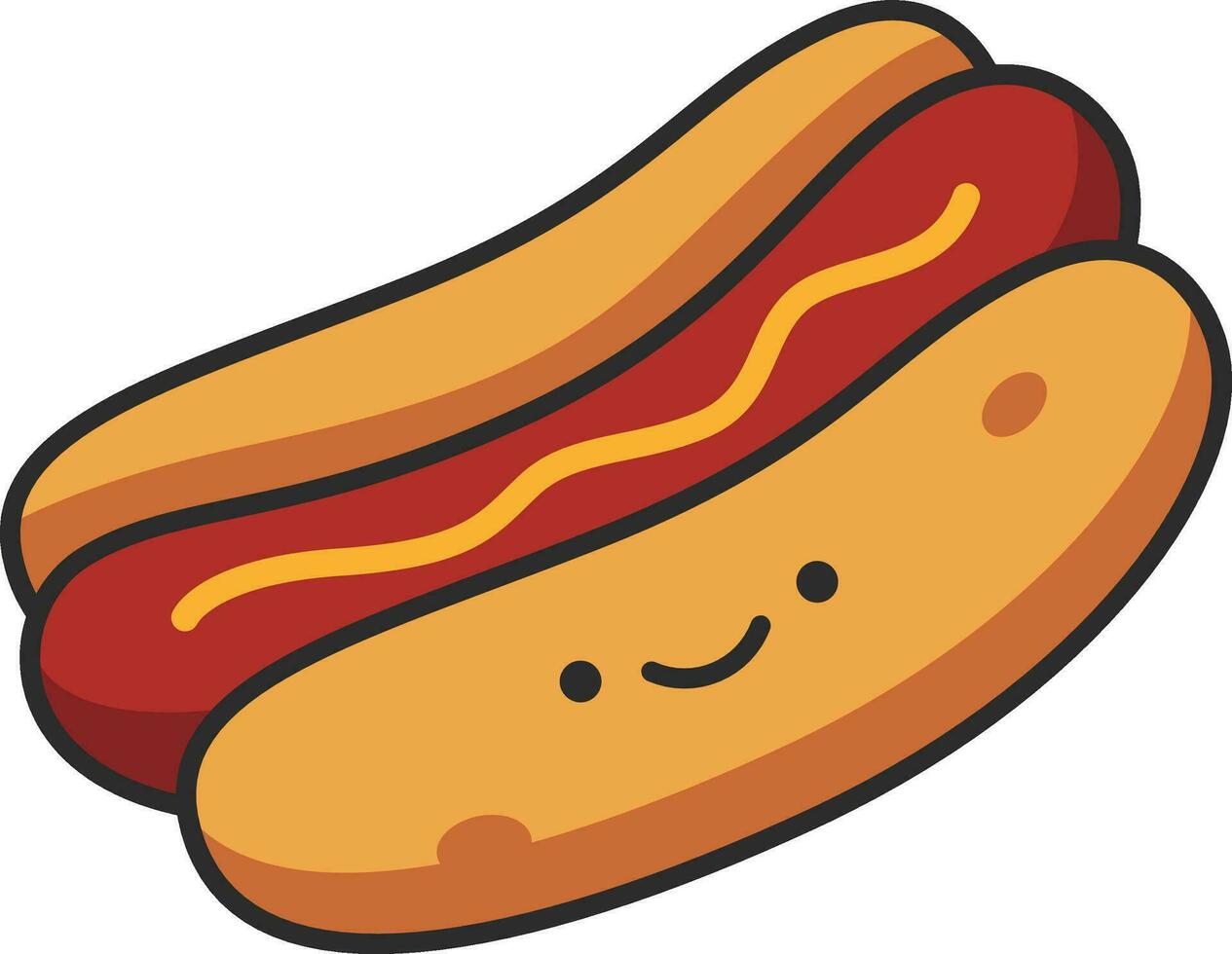 Hot dog, fast food icon. Vector illustration, flat design.