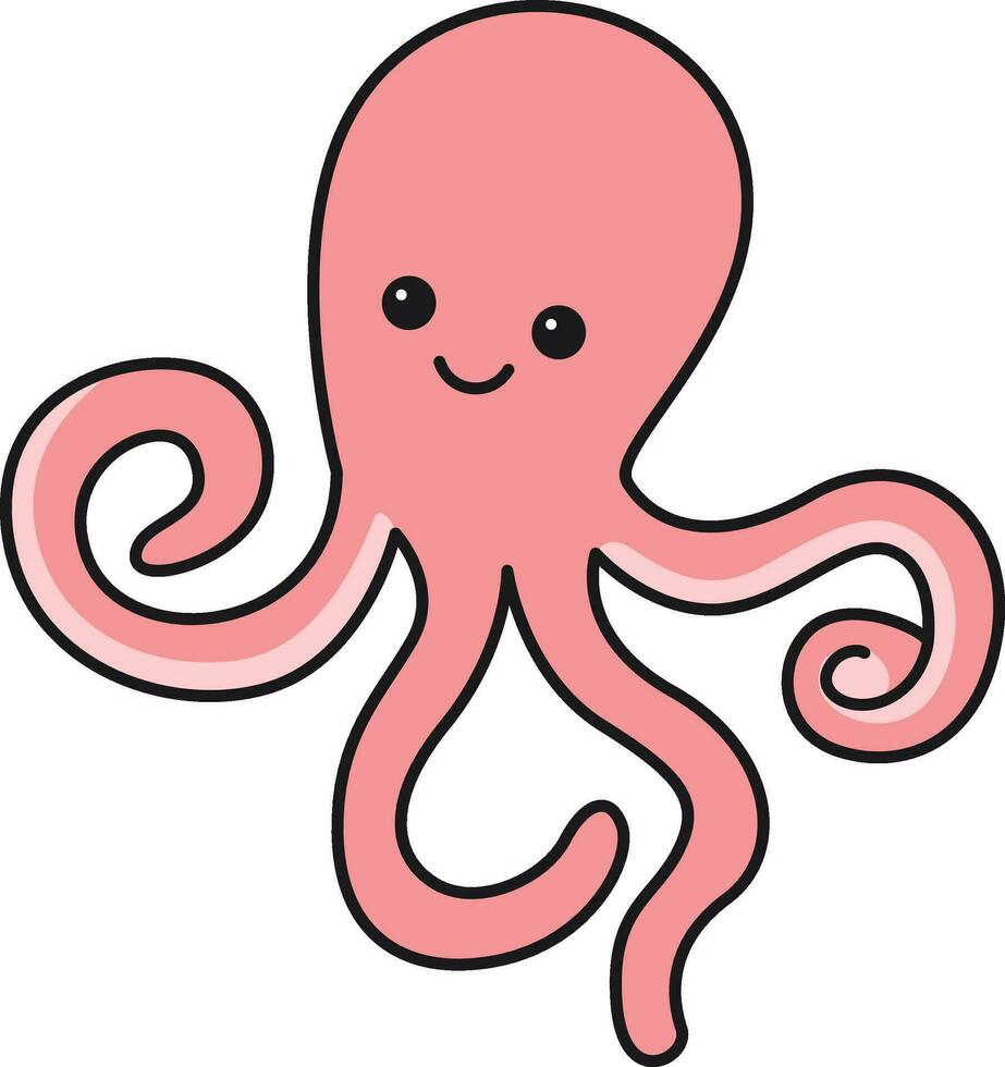 linda pulpo ilustración vector