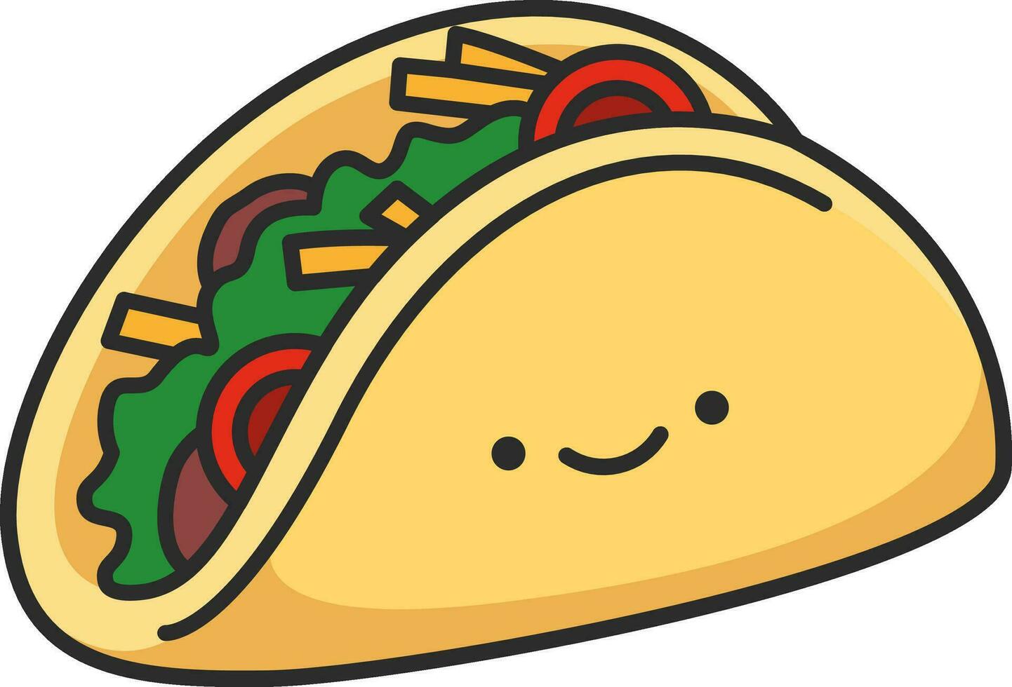Taco icon. Fast food. Vector illustration on white background.
