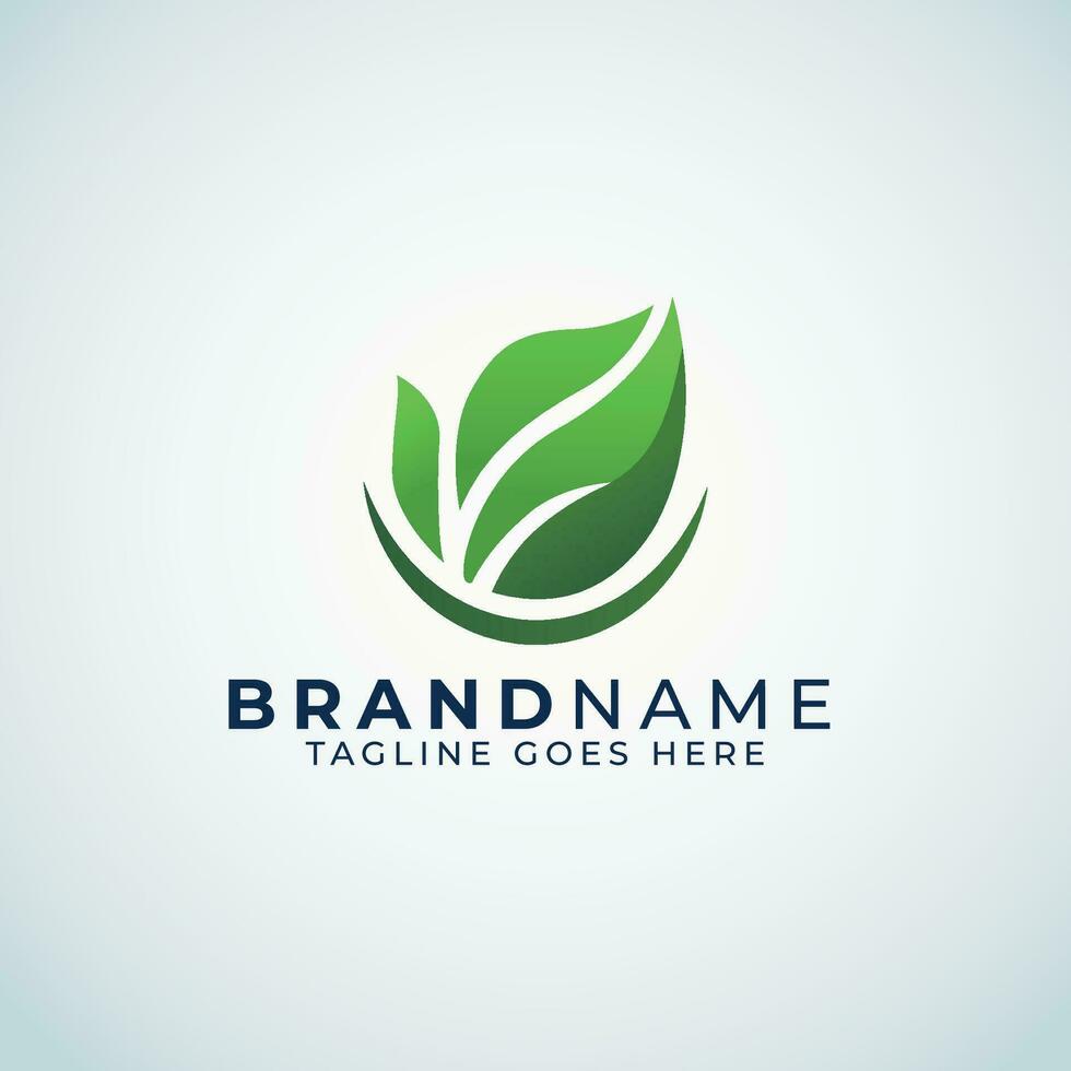 Green Leaf logon, Vector Leaves logo template