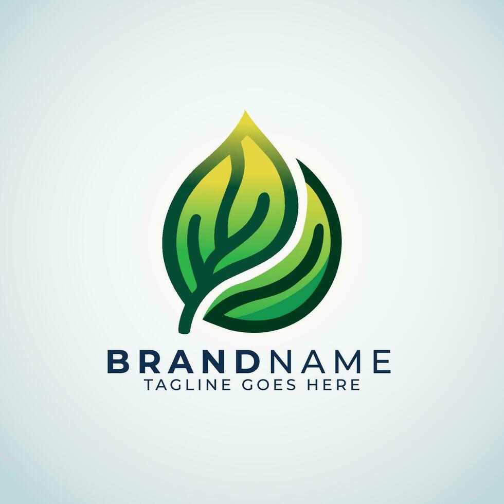 Green Leaf logon, Vector Leaves logo template