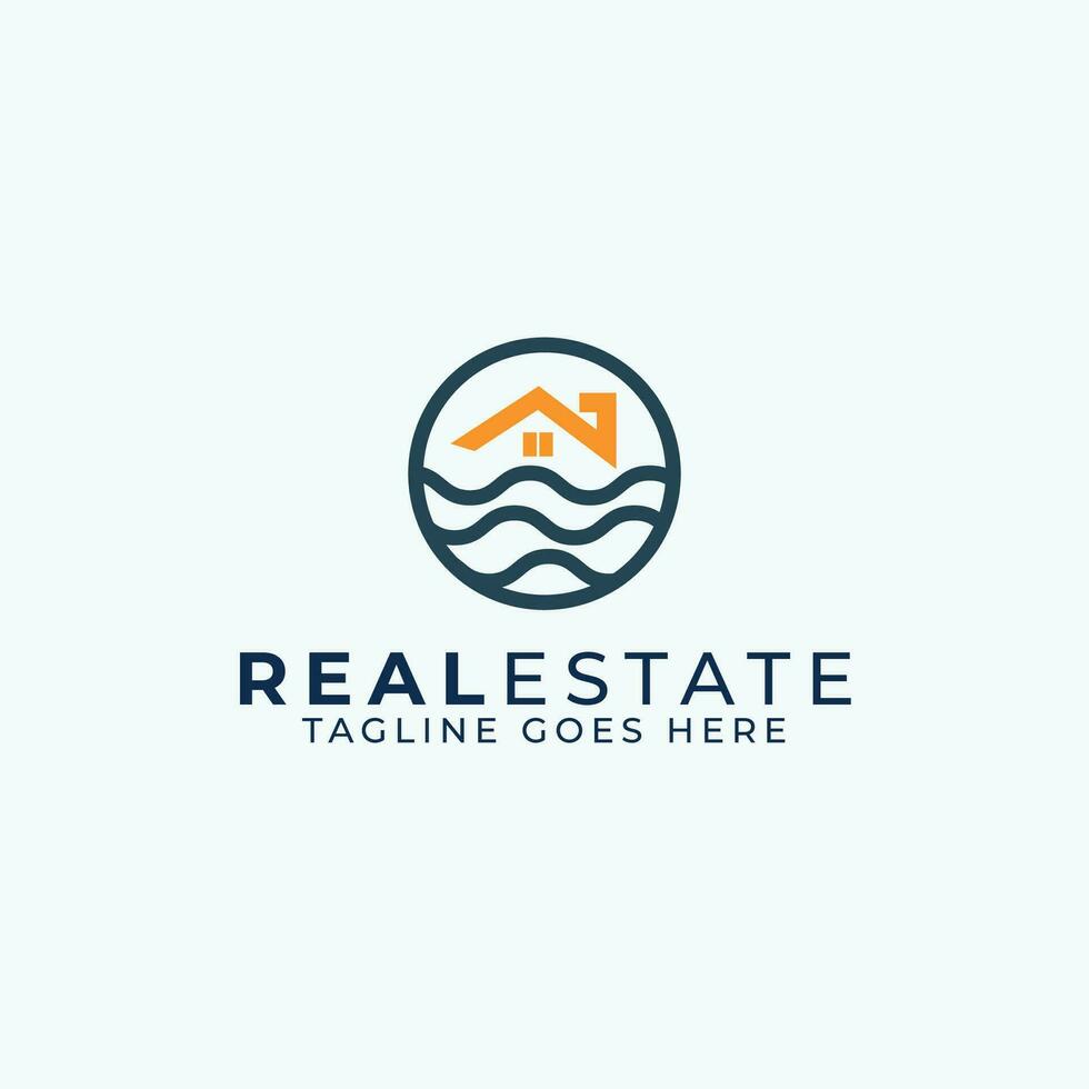 Real Estate Logo Design with Minimalist Style , Realtor logo Template vector