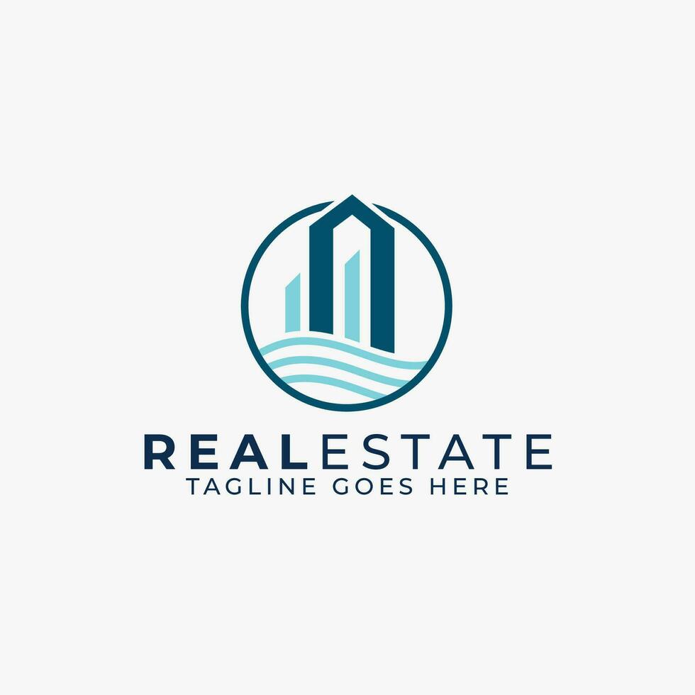 Real Estate Logo Design with Minimalist Style , Realtor logo Template vector