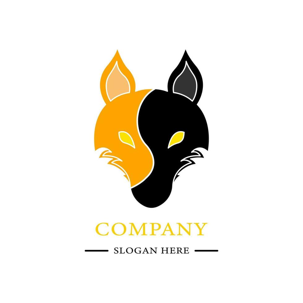 Wolf logo vector, design for logo, poster, card, banner, emblem, vector illustration