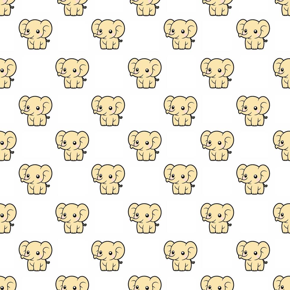 Cute seamless elephant pattern design for decorating, backdrop, fabric, wallpaper and etc. vector