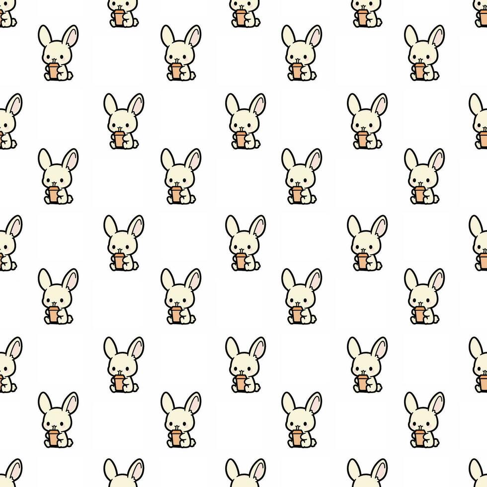 Cute seamless bunny pattern design for decorating, backdrop, fabric, wallpaper and etc. vector