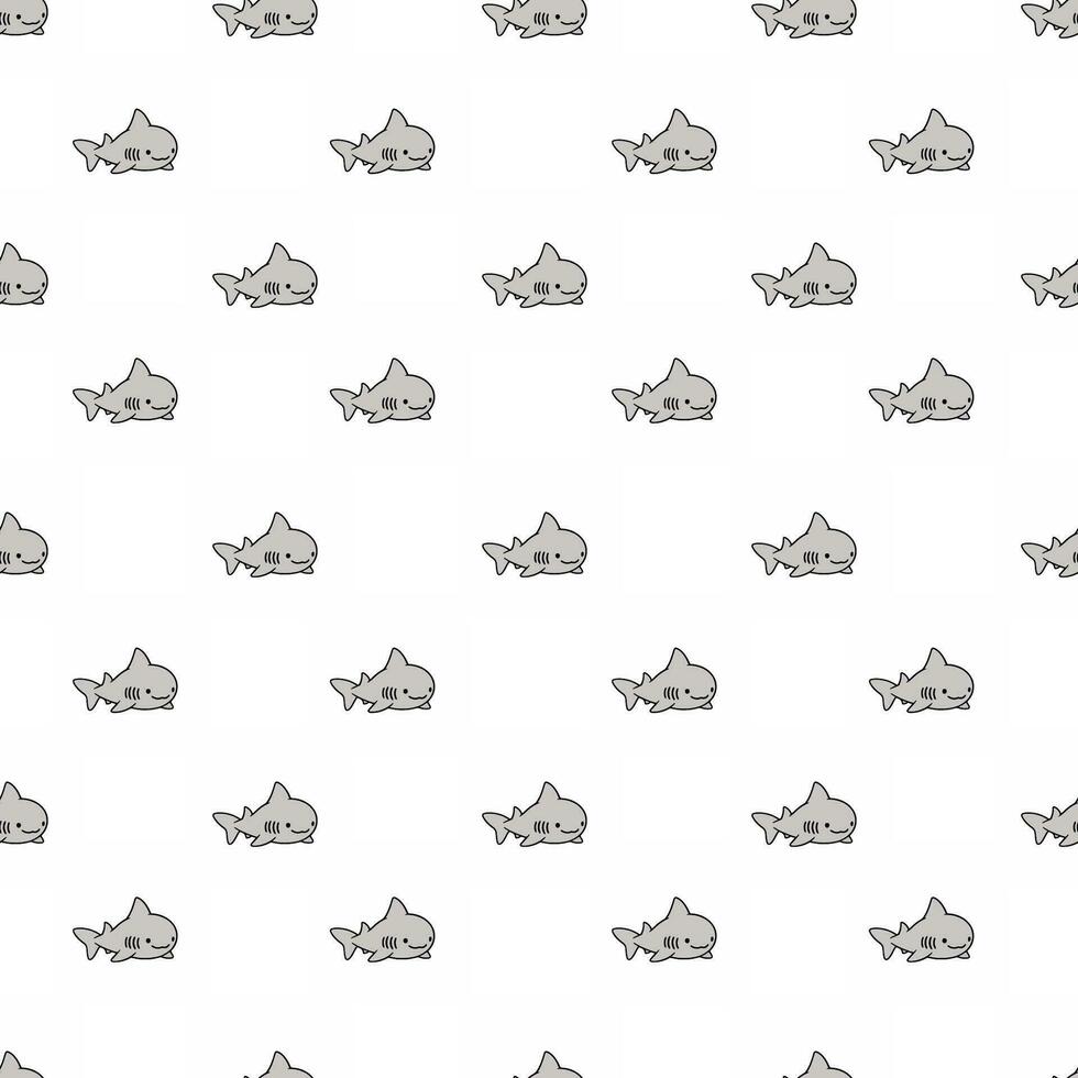 Cute seamless shark pattern design for decorating, backdrop, fabric, wallpaper and etc. vector