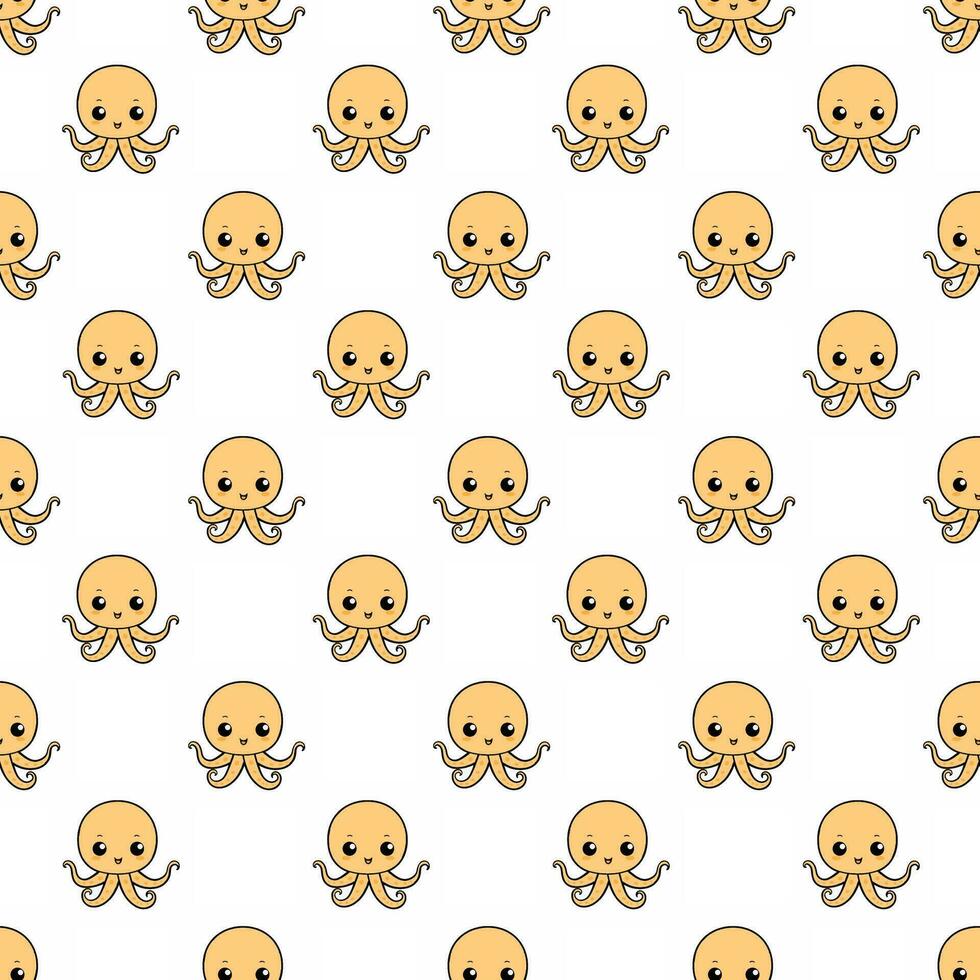 Cute seamless squid pattern design for decorating, backdrop, fabric, wallpaper and etc. vector