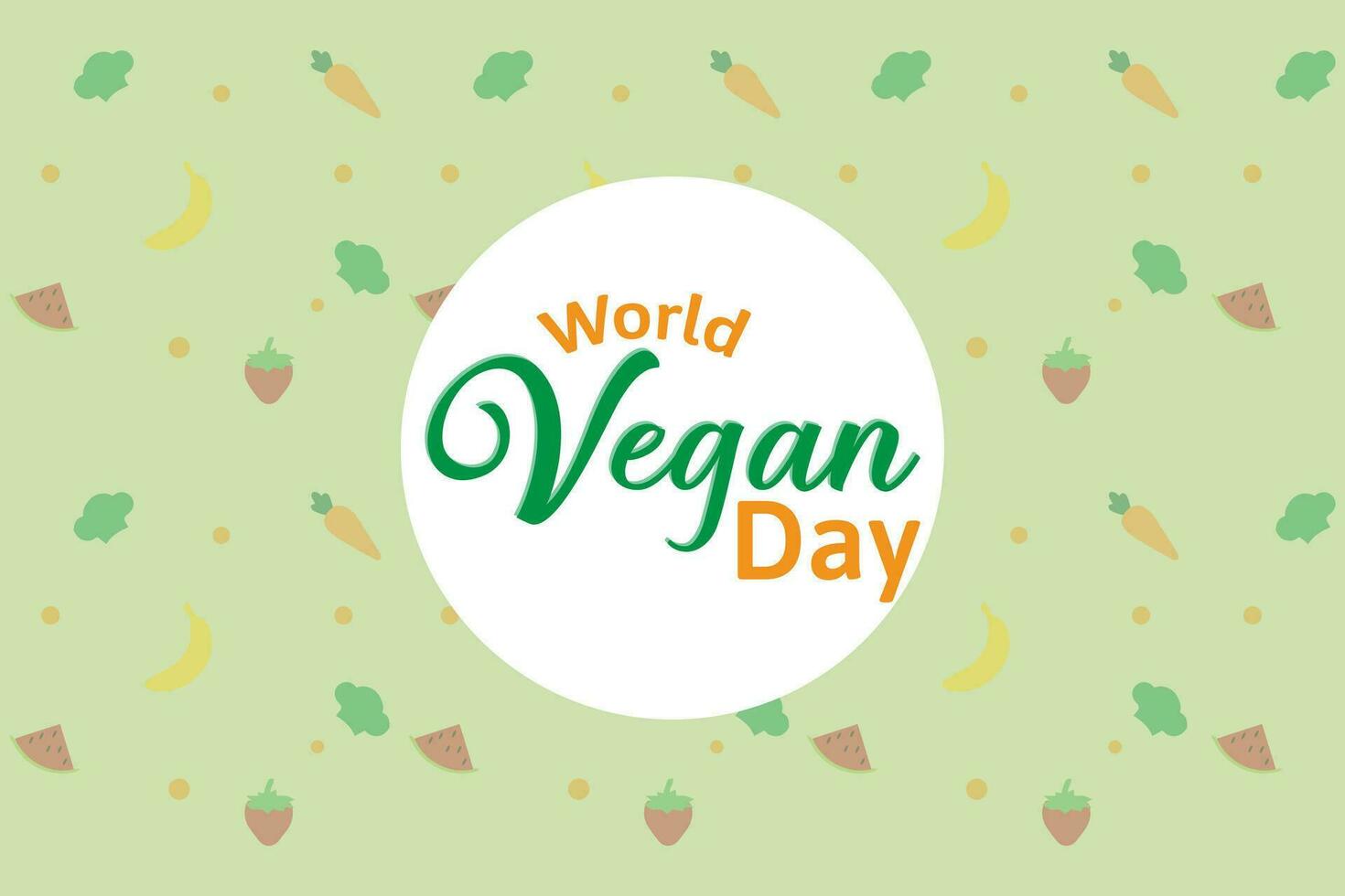 World vegan day background. Seamless pattern vector illustration.
