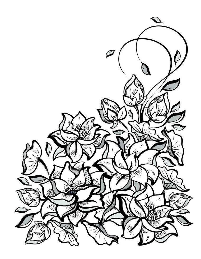 Greeting card. Bloom.  floral illustration. vector