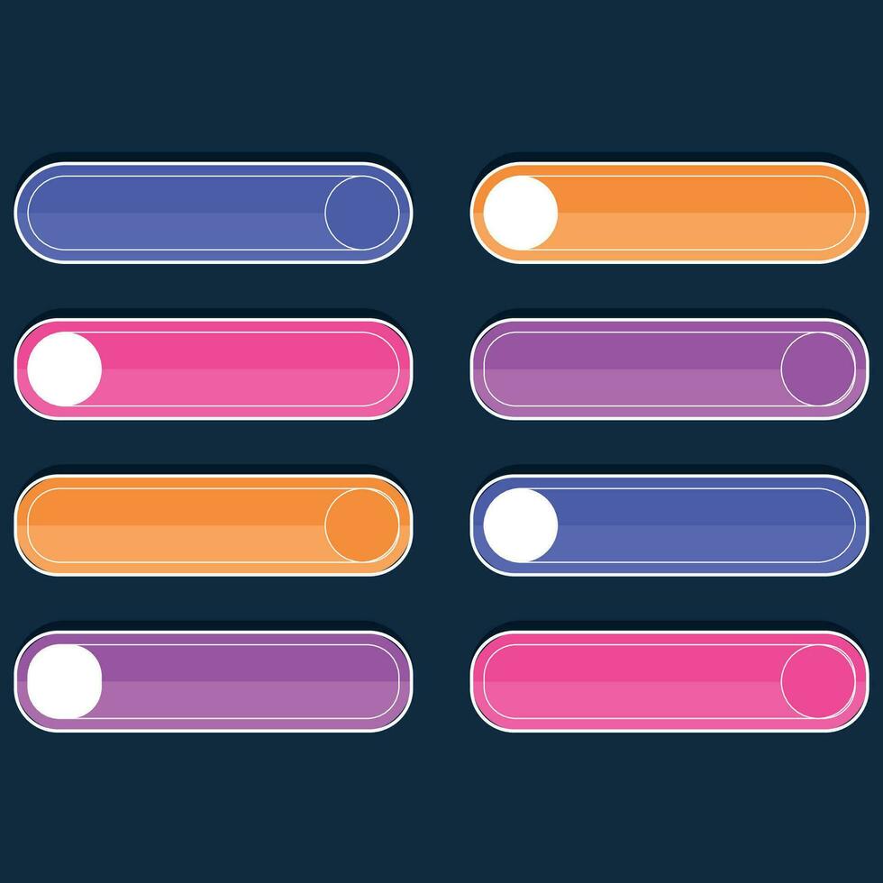 Flat call to action button collection vector