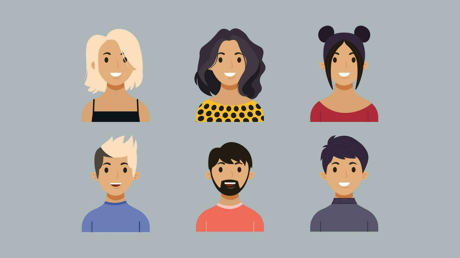 Multiple Avatar Character Design vector