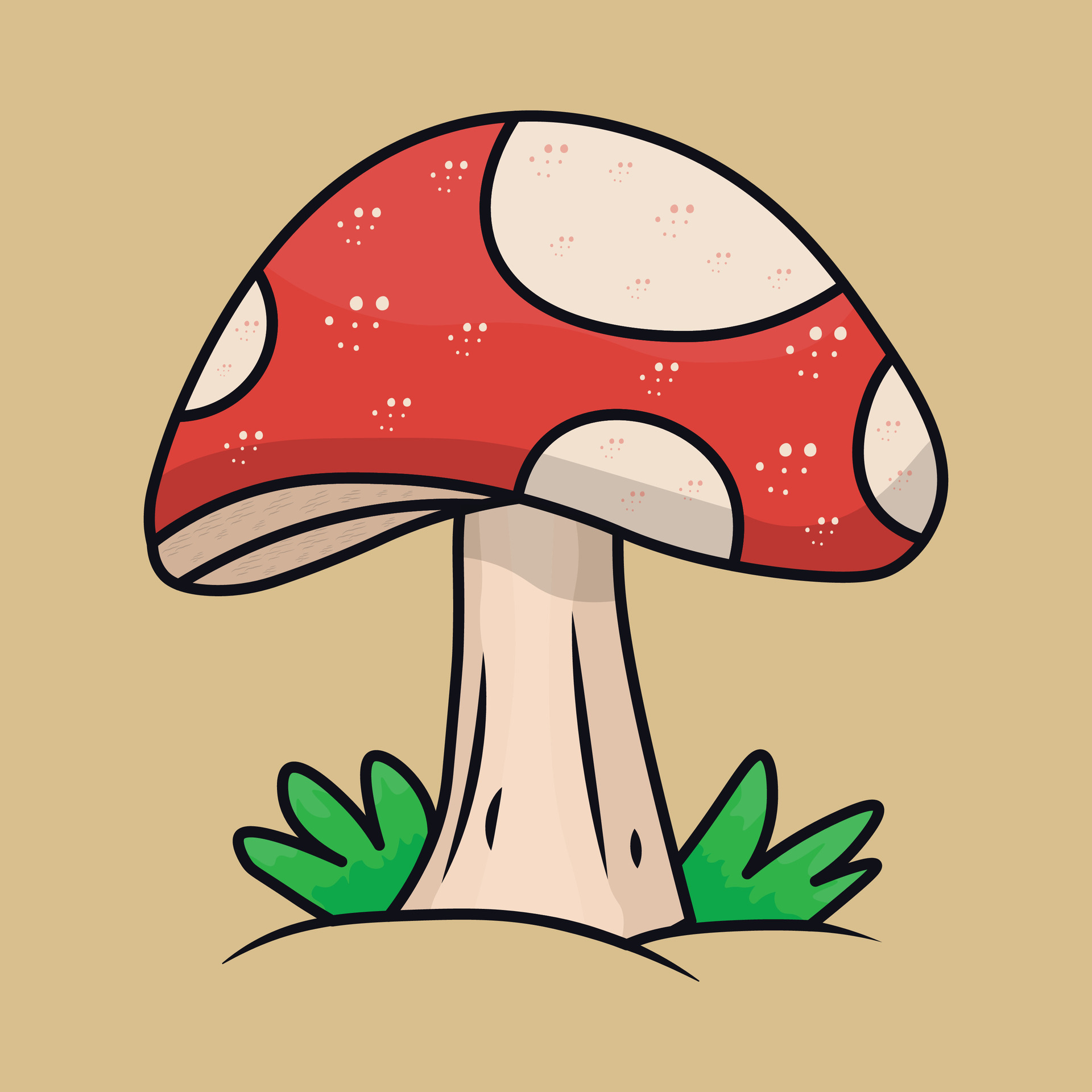 Mushroom Cartoon Illustration 32422404 Vector Art at Vecteezy