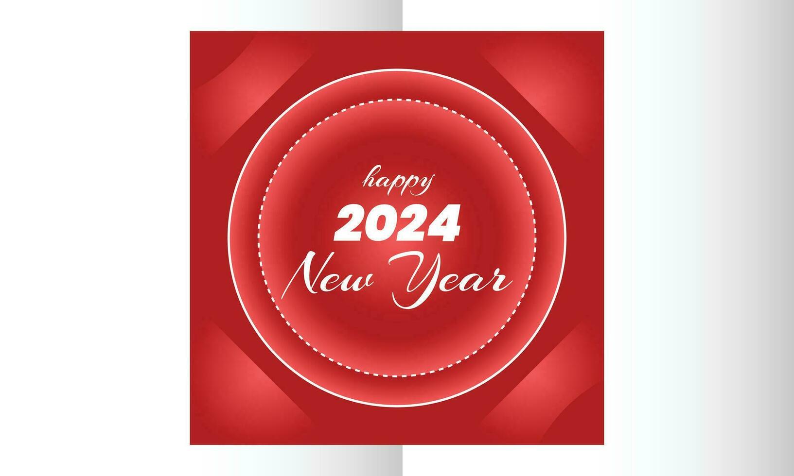 Happy 2024 New Year Greetings Social Media Post vector